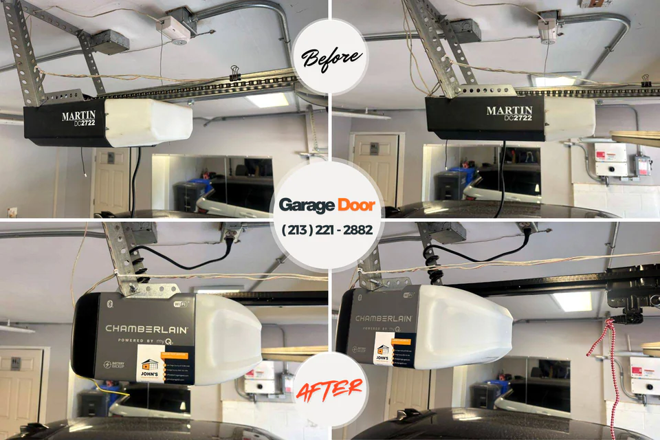 Before and after: garage door repair Cliffwood Beach, NJ
